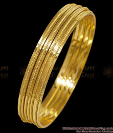 BR2841-2.10 Size Set Of Four Regular Use One Gram Gold Plain Bangle At Affordable Price