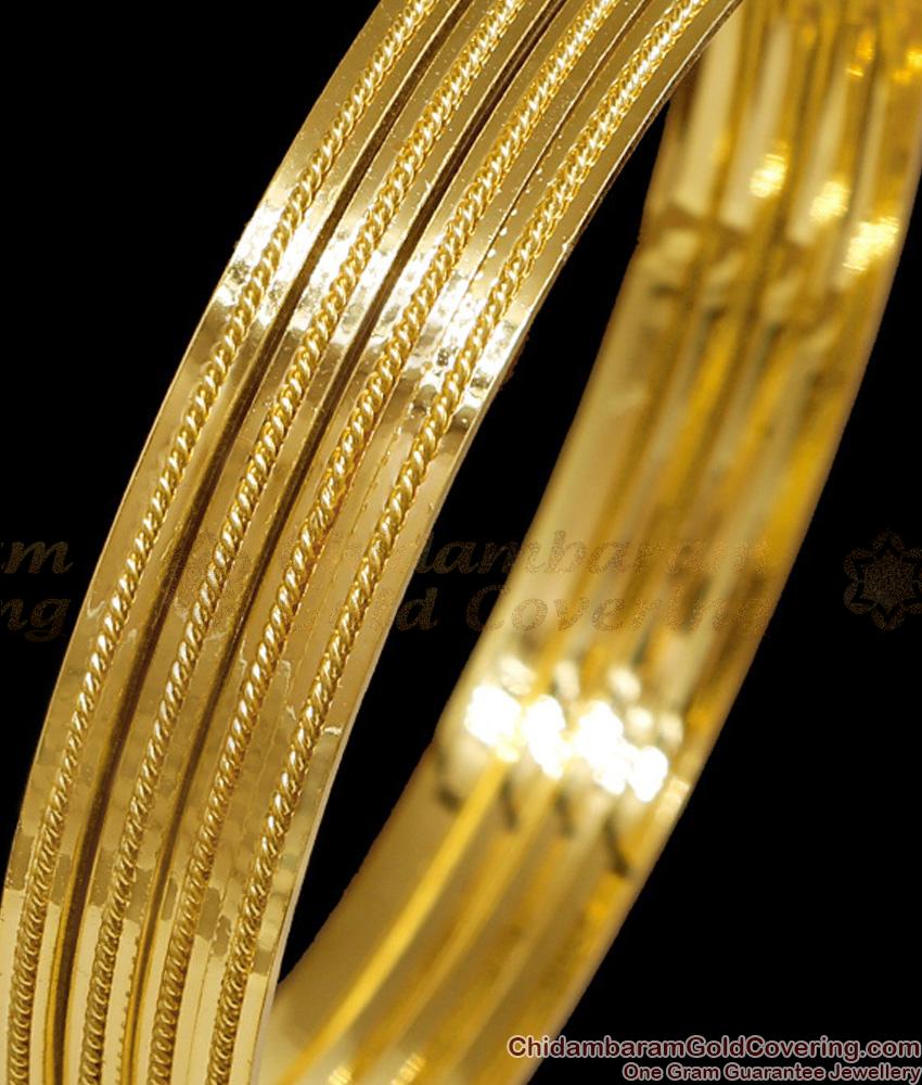 BR2841-2.8 Size Set Of Four Regular Use One Gram Gold Plain Bangle At Affordable Price