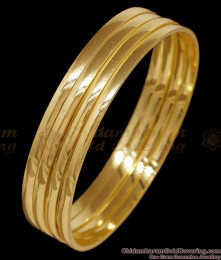 BR2846-2.10 Size Set Of Four Plain Gold Imitation Bangle For Daily Wear