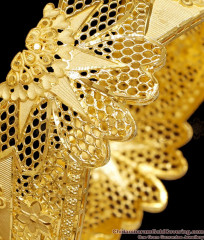 BR2850-2.6 Size Premium Quality Forming Gold Screw Type Bangle Floral Design