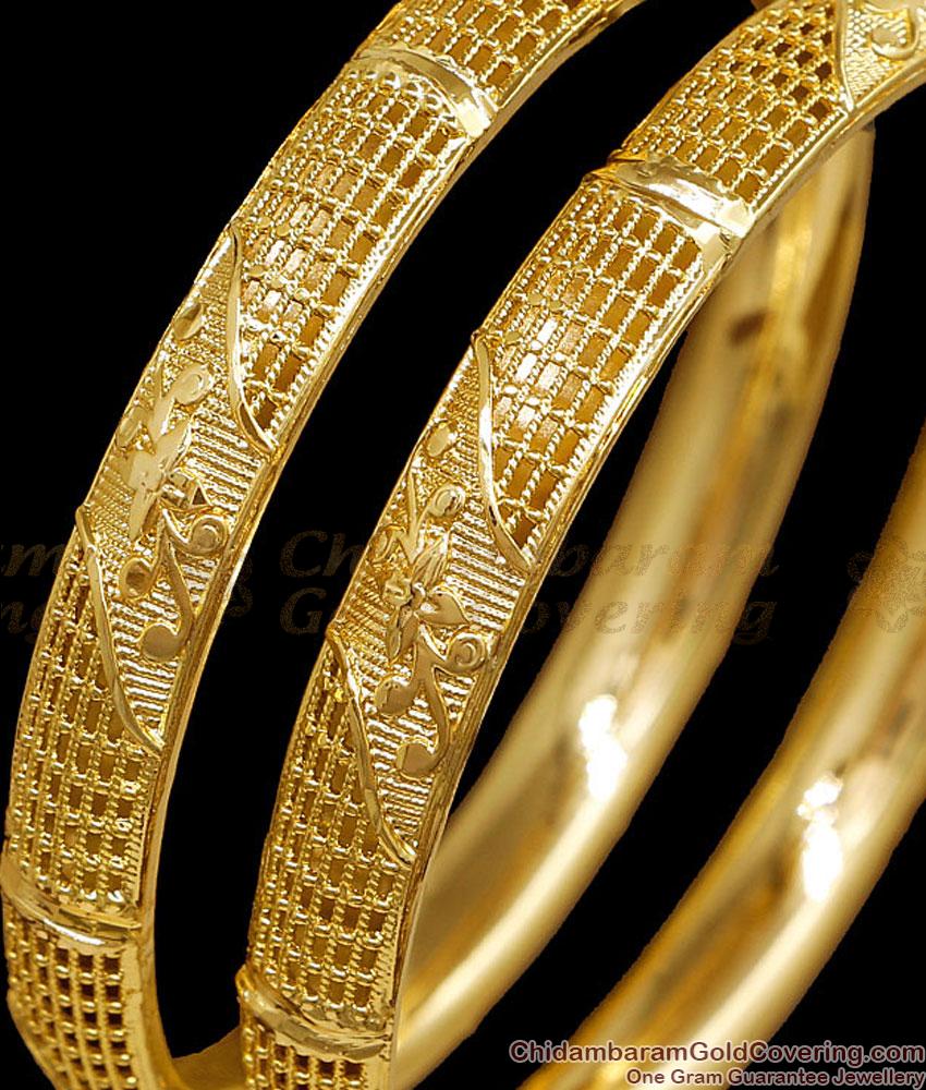 BR2854-2.4 Size New Arrival Plain Gold Plated Bangle Design For Wedding
