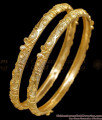 BR2869-2.10 Size Set of 2 Gold Plated Floral Plain Bangles BR2869-2.10 Size Set of 2 Gold Plated Floral Plain Bangles