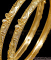 BR2869-2.10 Size Set of 2 Gold Plated Floral Plain Bangles BR2869-2.10 Size Set of 2 Gold Plated Floral Plain Bangles