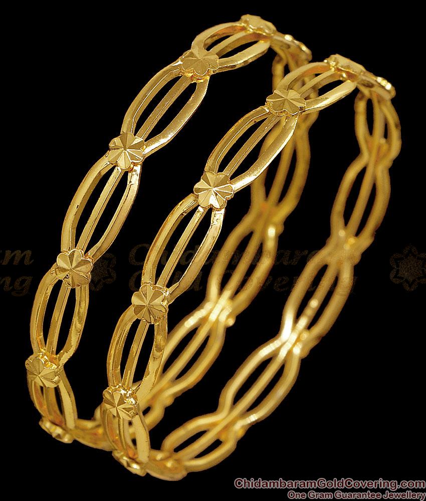 BR2871-2.8 Size Plain Gold Plated Neli Bangle For Daily Wear BR2871-2.8 Size Plain Gold Plated Neli Bangle For Daily Wear