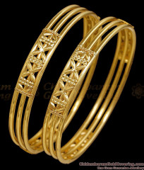 BR2874-2.6 Size Elegant 1 Gram Plain Gold Bangle Without Stone