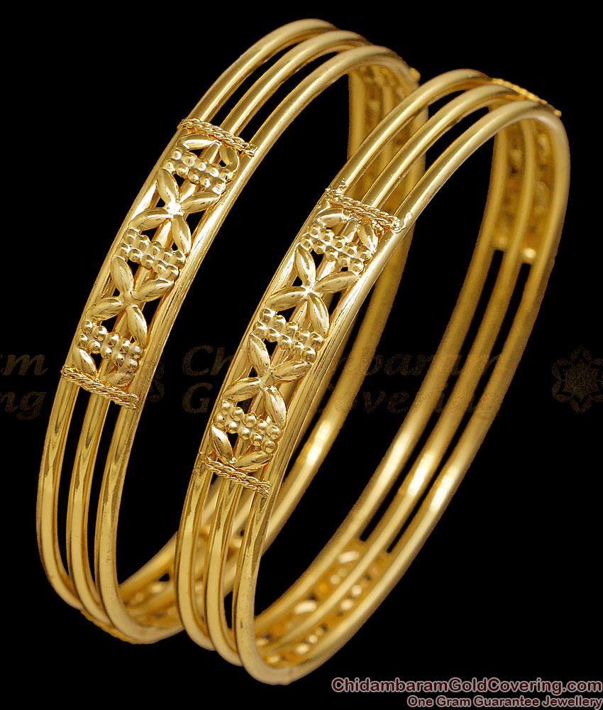BR2874-2.4 Size Elegant 1 Gram Plain Gold Bangle Without Stone BR2874-2.4 Size Elegant 1 Gram Plain Gold Bangle Without Stone