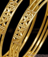 BR2874-2.6 Size Elegant 1 Gram Plain Gold Bangle Without Stone