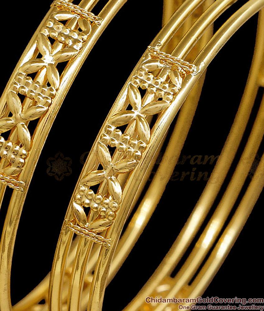 BR2874-2.4 Size Elegant 1 Gram Plain Gold Bangle Without Stone BR2874-2.4 Size Elegant 1 Gram Plain Gold Bangle Without Stone