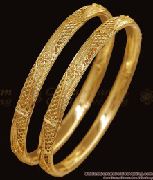 BR2879-2.4 Size Premium Quality Gold Imitation Floral Bangle Shop Online