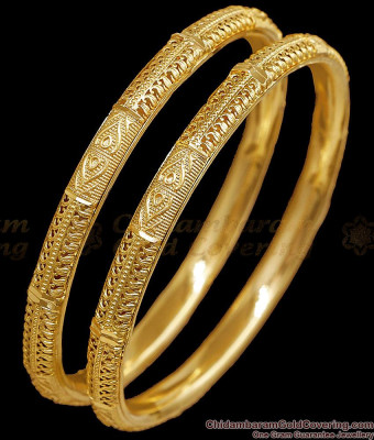 BR2880-2.8 Size New Model One Gram Gold Bangle Heart Design For Wedding