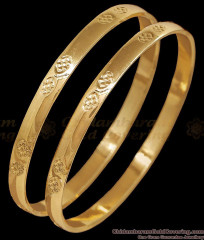 BR2892-2.8 Size South Indian Impon Flat Curve Textured Bangles Pair BR2892-2.8 Size South Indian Impon Flat Curve Textured Bangles Pair