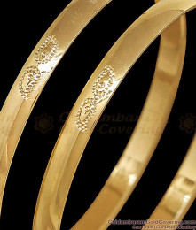 BR2893-2.8 Size Five Metal Panchaloha Mango Motif Daily Wear Bangles