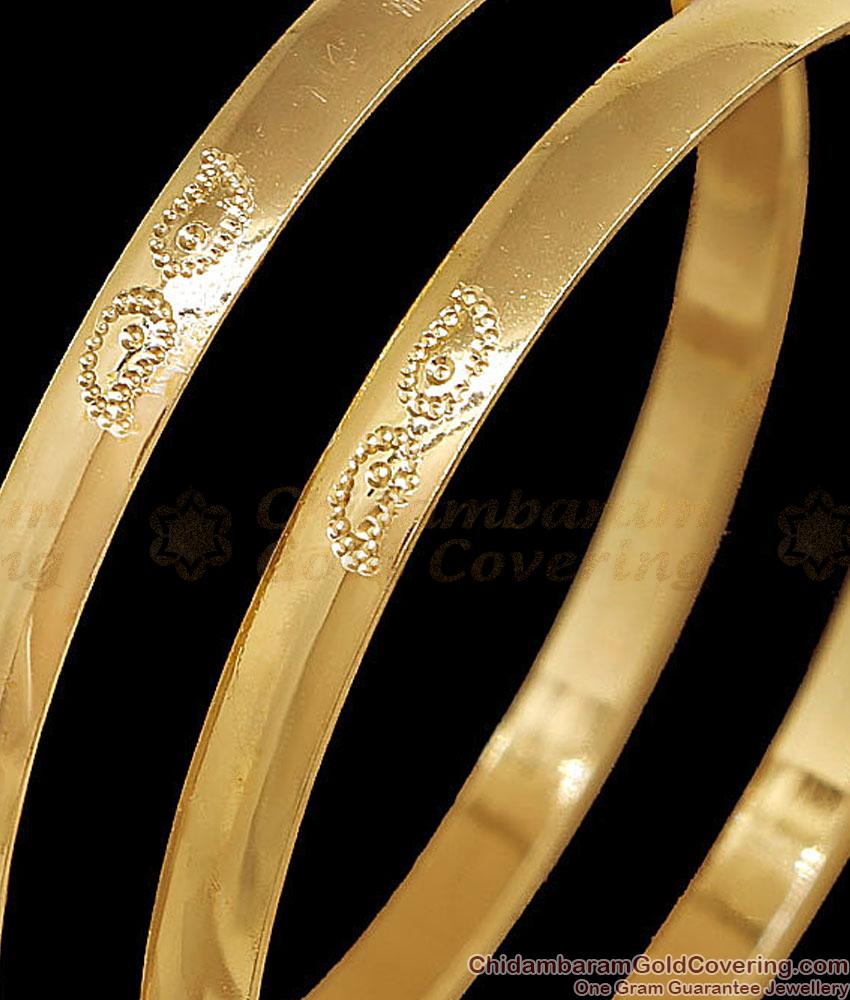 BR2893-2.8 Size Five Metal Panchaloha Mango Motif Daily Wear Bangles