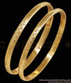 BR2894-2.8 Size Smooth Finish Gold Plated Impon Swirl Pattern Daily Wear Kada