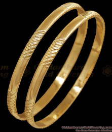 BR2895-2.6 Size Ethnic Impon Panchaloha Engraved Bangle Set For Women