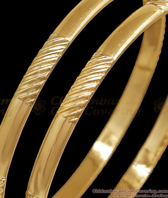 BR2895-2.10 Size Ethnic Impon Panchaloha Engraved Bangle Set For Women