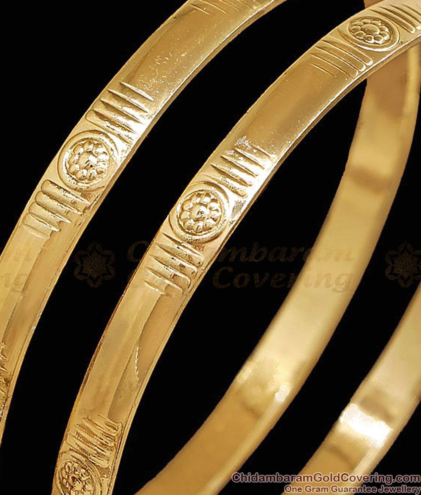 BR2896-2.6 Size Set Of Two Handcrafted Impon Bangle Without Stone