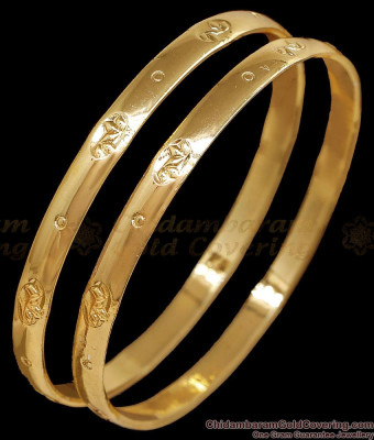 BR2897-2.10 Size Set Of Two Mango Design Impon Plain Bangle Collection