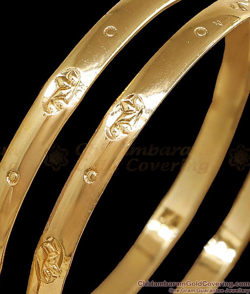 BR2897-2.4 Size Set Of Two Mango Design Impon Plain Bangle Collection