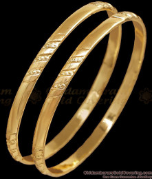 BR2898-2.6 Size Micro Gold Plated Impon Diagonal Stripe Bangle