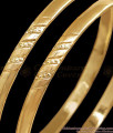 BR2898-2.4 Size Micro Gold Plated Impon Diagonal Stripe Bangle