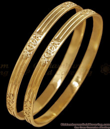 BR2899-2.8 Size Premium Impon Panchaloha Heart Emblem Bangle For Women