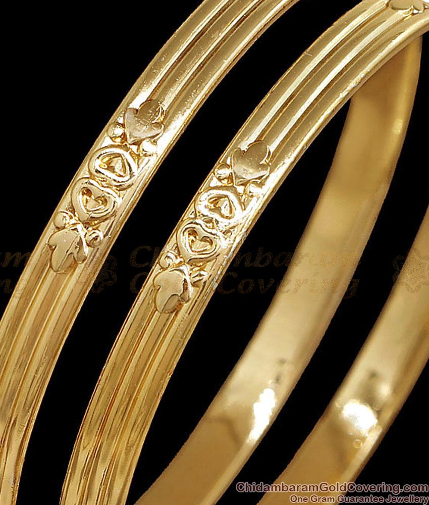 BR2899-2.8 Size Premium Impon Panchaloha Heart Emblem Bangle For Women