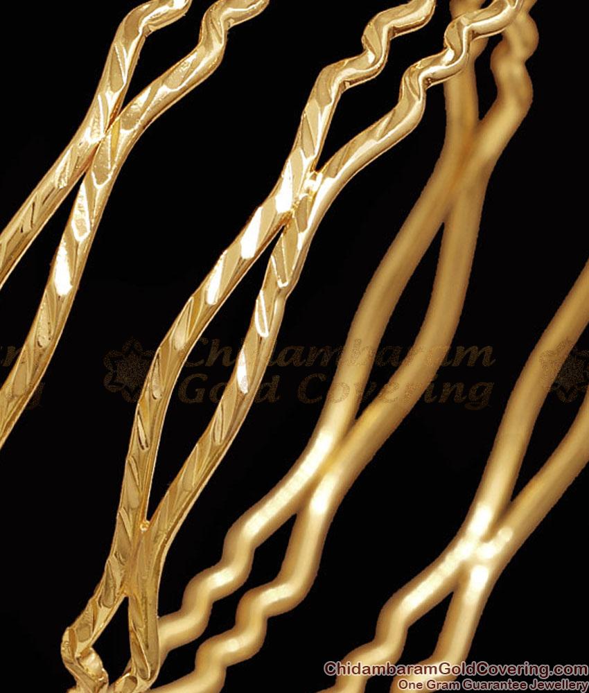 BR2903-2.6 Size Micro Gold Plated Double Line Neli Bangles Online BR2903-2.6 Size Micro Gold Plated Double Line Neli Bangles Online