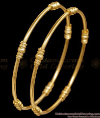 BR2911-2.4 Size Daily Wear One Gram Gold Plain Pipe Bangle Set BR2911-2.4 Size Daily Wear One Gram Gold Plain Pipe Bangle Set
