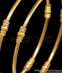 BR2911-2.6 Size Daily Wear One Gram Gold Plain Pipe Bangle Set BR2911-2.6 Size Daily Wear One Gram Gold Plain Pipe Bangle Set
