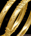 BR2924-2.6 Size Real Gold Tone Matte Finish Bangle Laser Cut Design