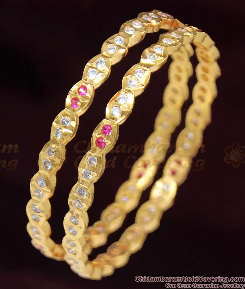 BR1031-2.10 Simple Thin Five Metal Bangles Collection For Traditional Wear Impon Design