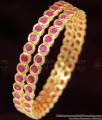 BR1035-2.6 Full Ruby Stone Trendy Impon Design Gold Bangle Collection First Quality