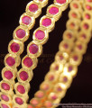 BR1035-2.8 Full Ruby Stone Trendy Impon Design Gold Bangle Collection First Quality