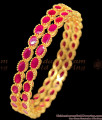 BR1049-2.8 Sparkling Full Ruby Stone Bollywood Design Gold Bangles New Arrival