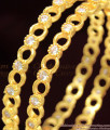 BR1056-2.8 Attractive White Diamond Stone Trendy Gold Bangle Diwali Collection