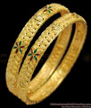 BR1196-2.4 Beautiful Flower Filled Multi Stone Gold Attractive Bangles Latest Collections