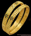 BR1196-2.6 Beautiful Flower Filled Multi Stone Gold Attractive Bangles Latest Collections