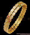 BR1250-2.6 Simple Thin Five Metal Bangles Collection For Traditional Wear Impon Design