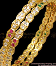 BR1250-2.6 Simple Thin Five Metal Bangles Collection For Traditional Wear Impon Design