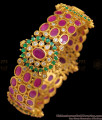 BR1255-2.8 Size Premium Antique Finish Real Gold Design Single Broad Kada Bangle