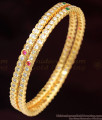 BR1345-2.4 Beautiful Multistone Impon Panchalog Bangles shop Online