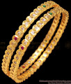 BR1347-2.4 Trendy Thin Five Metal Bangles Collection For Traditional Wear Impon Design