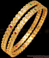 BR1347-2.8 Trendy Thin Five Metal Bangles Collection For Traditional Wear Impon Design