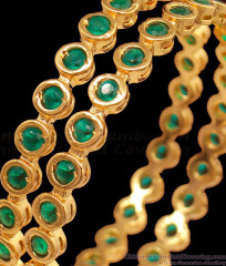 BR1393-2.4 Attractive Green Stone Gold Five Metal Bangles Party Wear Design BR1393-2.4 Attractive Green Stone Gold Five Metal Bangles Party Wear Design