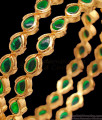 BR1394-2.4 Peacock Green Stone Gold Five Metal Bangles Party Wear Design