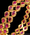 BR1395-2.6 Big Ruby Stone Trendy Design Gold Bangle Collection First Quality