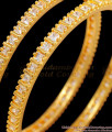 BR1471-2.10 Real Gold Bangles Full Sparkling Cubic White  Zircon Stone 