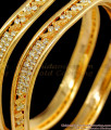 BR1475-2.6 Beautiful White AD Stone Gold Bangles One Gram Gold Jewelry Buy Online