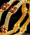 BR1476-2.4 Gold Plated Stone Bangles Design Bridal Wear For Marriage 